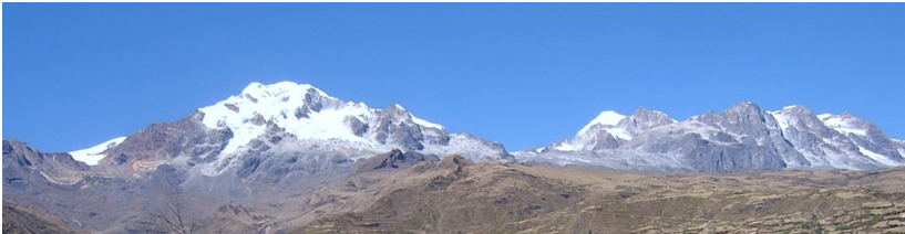 A mountain range with snow on top of it.